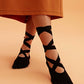 woman wearing barre socks