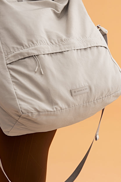 detail shot of the bag shown the neiwai active logo