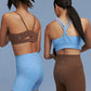 Back view of two models wearing active sets 