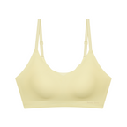Flat lay of yellow bra. 