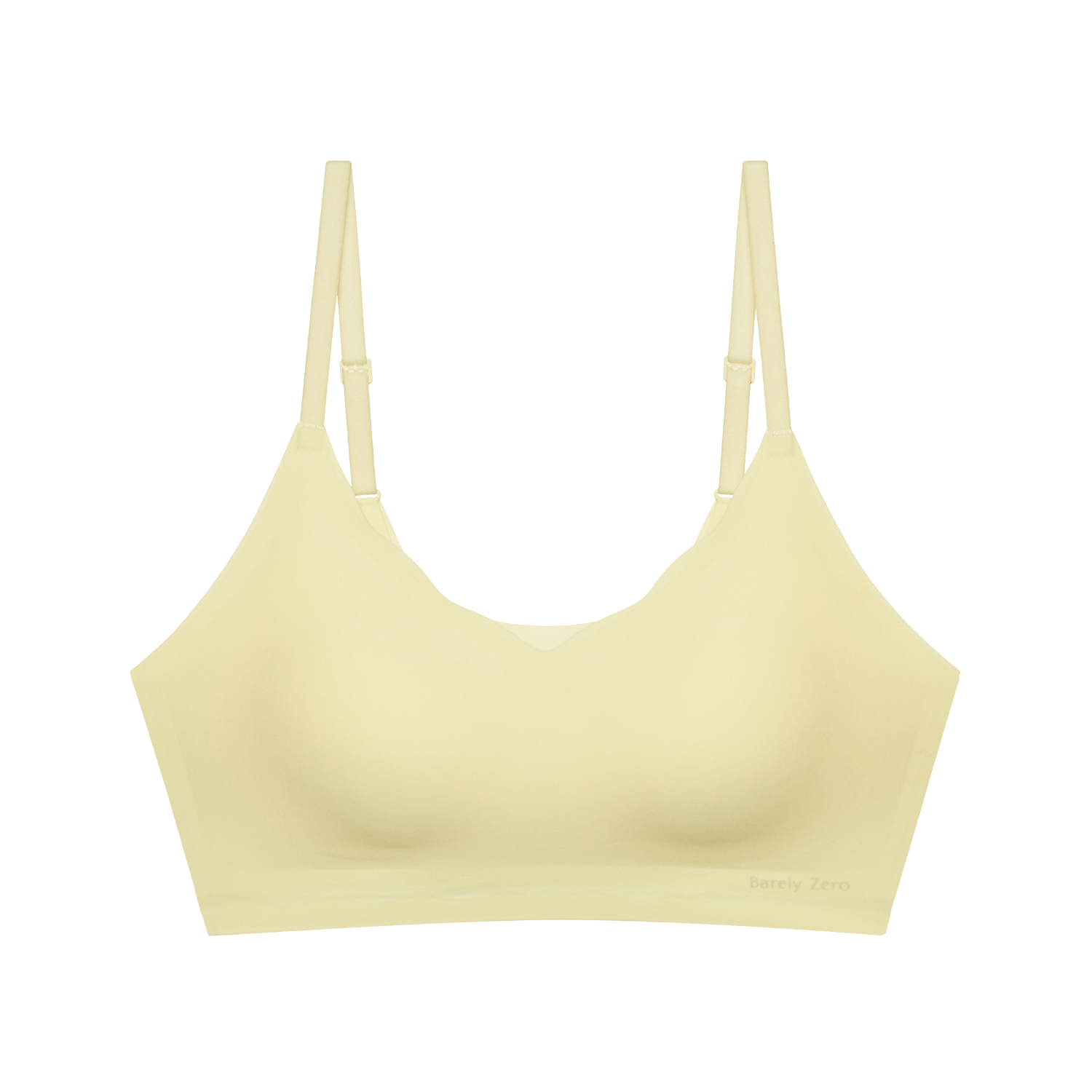 Flat lay of yellow bra. 