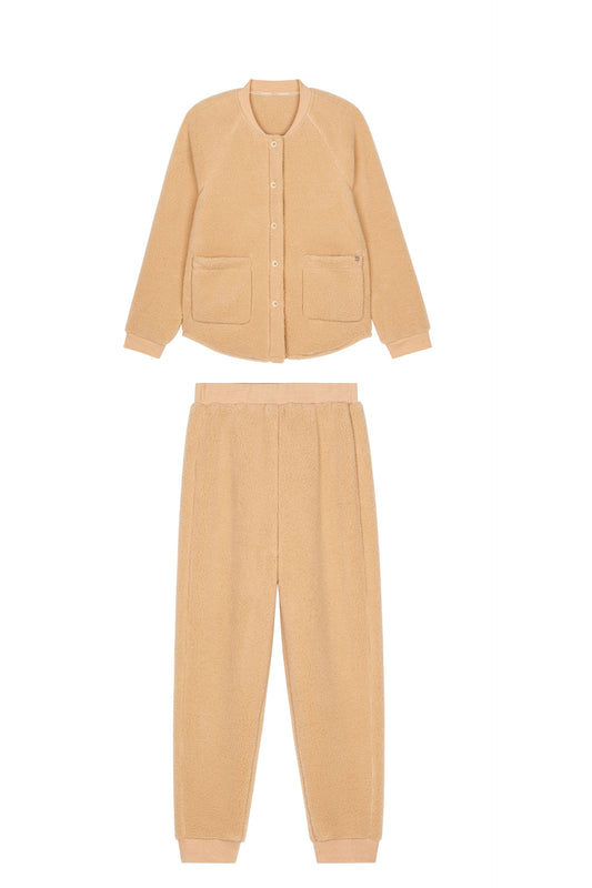 An orange Fleece Pajama Set