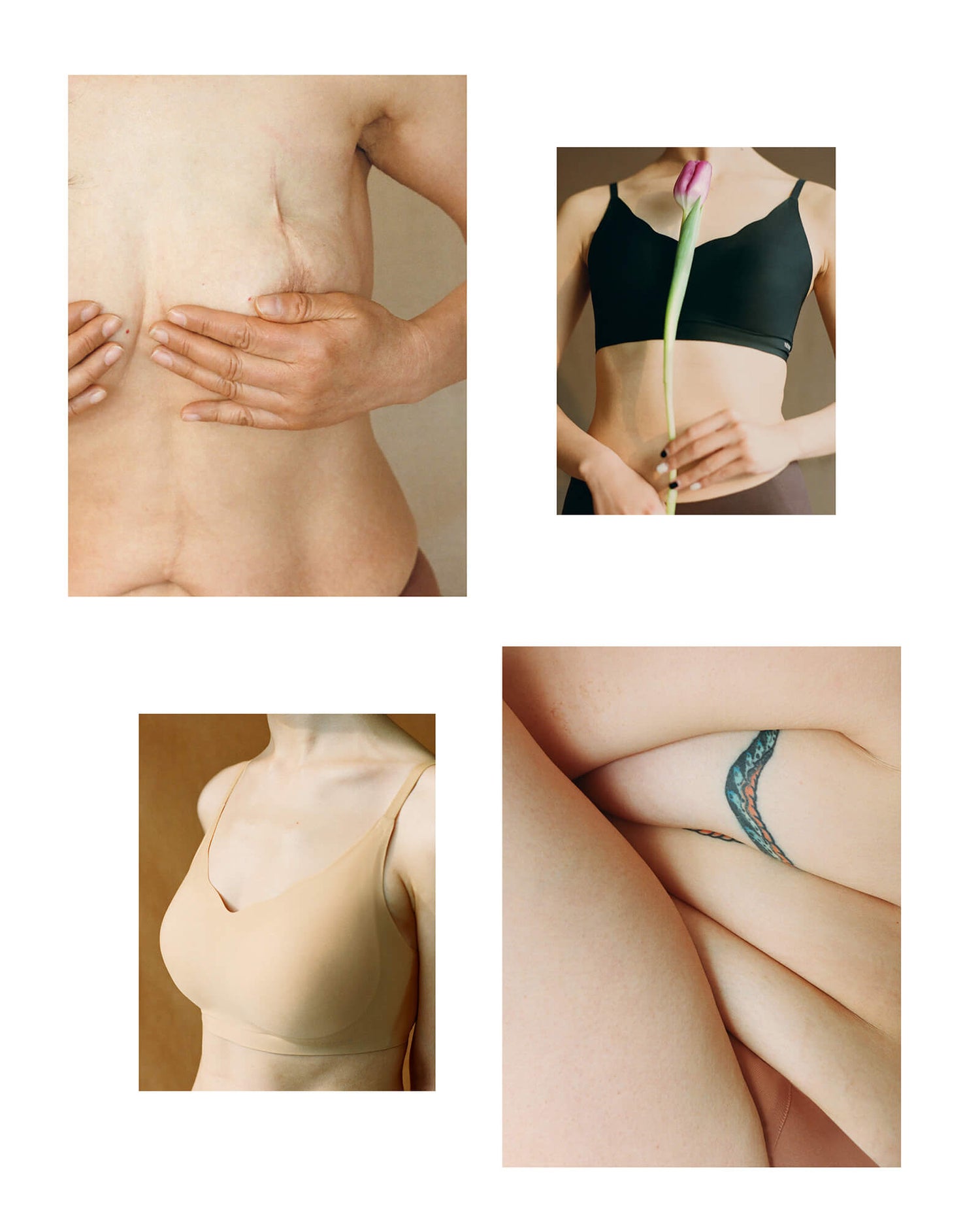 Collage of close-ups of women's bodies