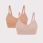 two bras, one in tan and one in beige