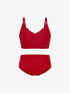 a red bra and a red brief