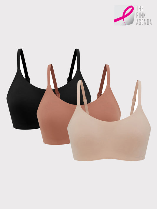 Barely Zero Spaghetti Strap Bra Trio