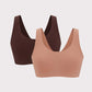Two Barely Zero Classic Bra Bundles, one in dark brown and the other in light beige, displayed against a plain white background.