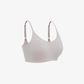 flat lay of gray bra 