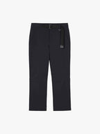Flat lay of black woven fleece pants