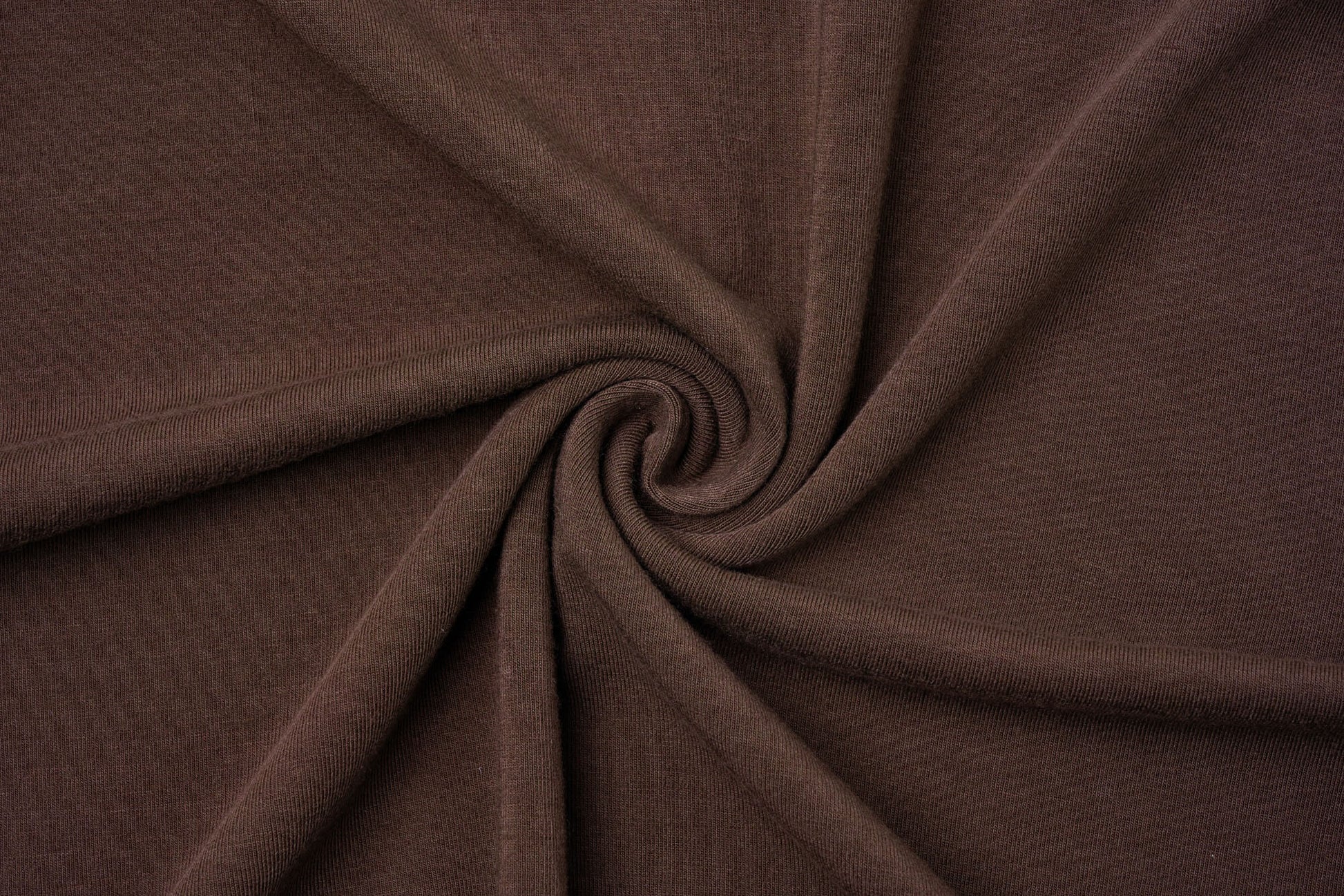 Fabric detail of brown wool seamless turtleneck top