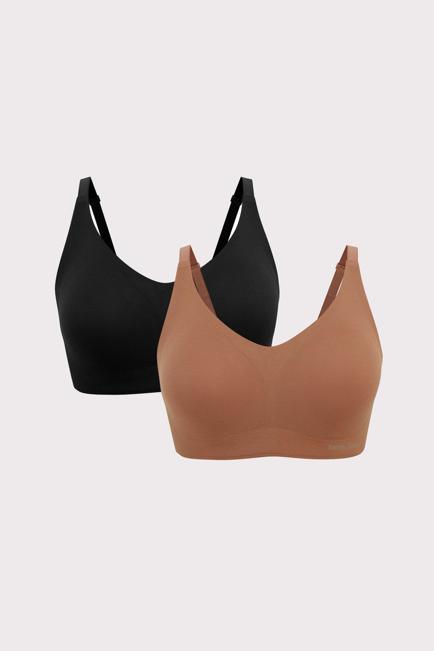 one black bra and one brick color bra