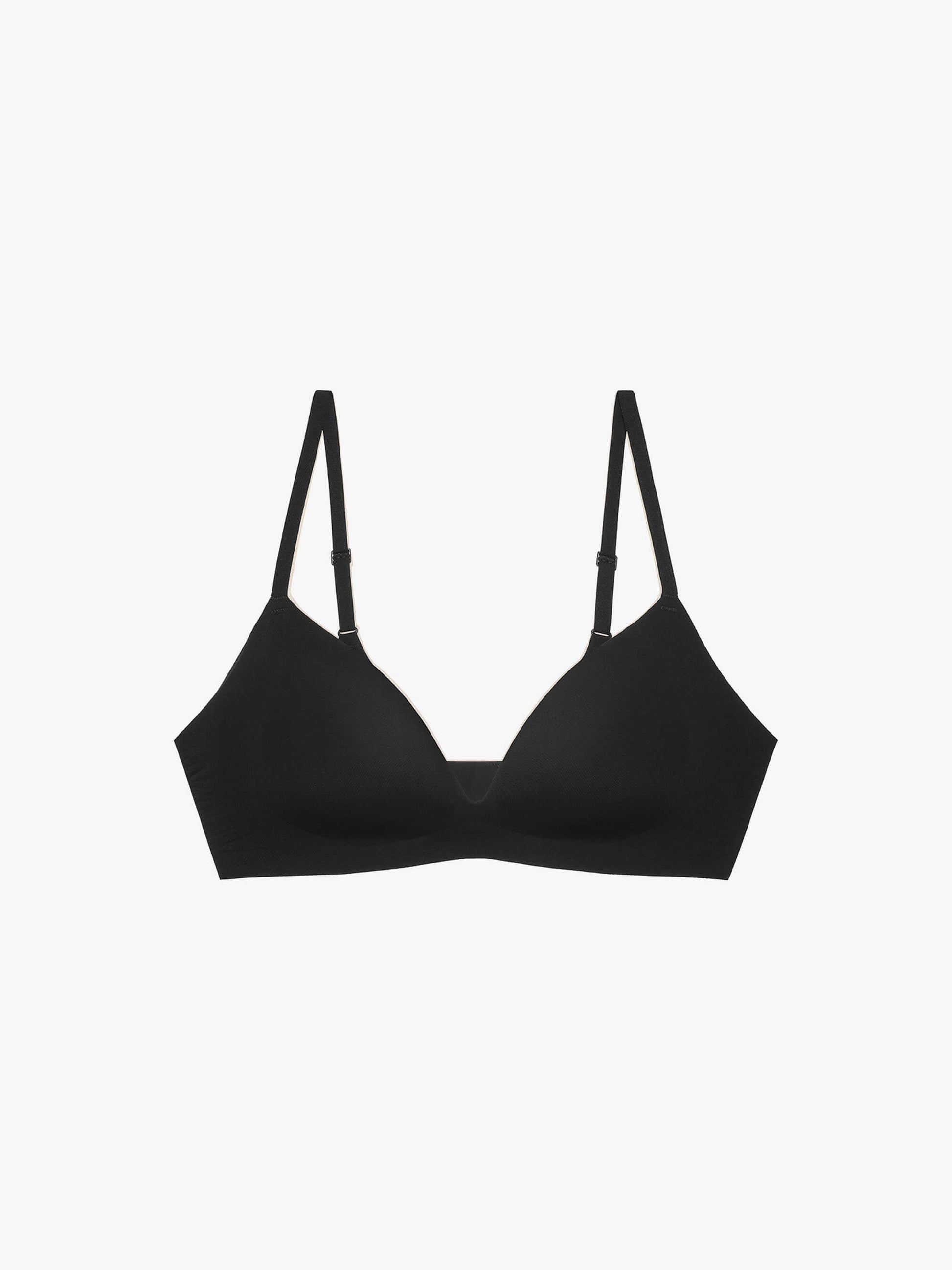 Flat lay of black bra