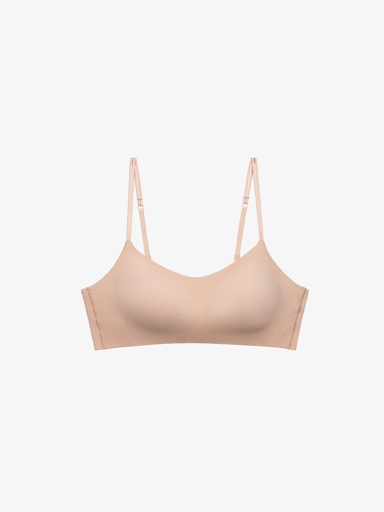 Flat lay of nude bra