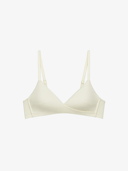 Flat lay of light green bra.