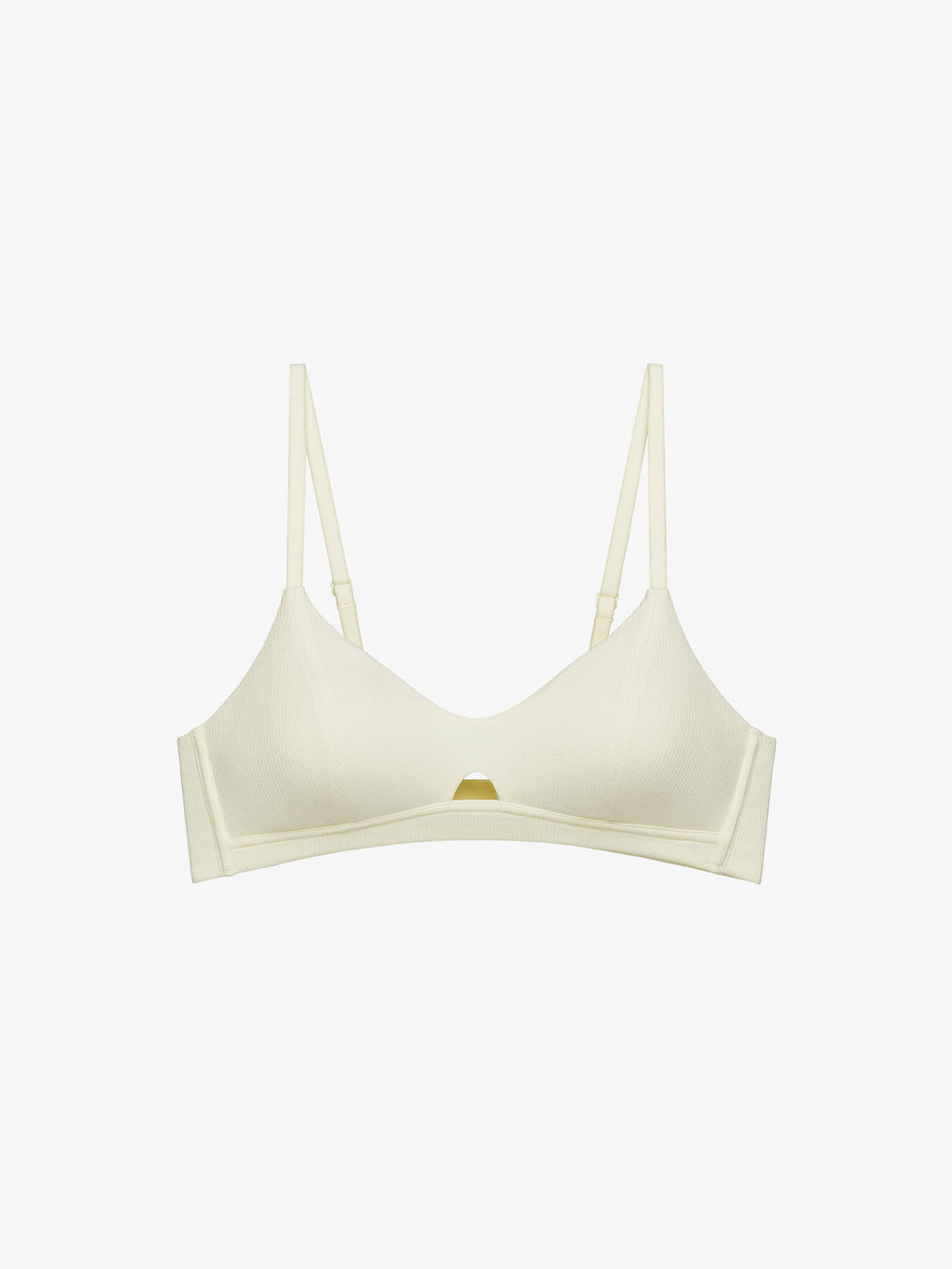 Flat lay of white bra