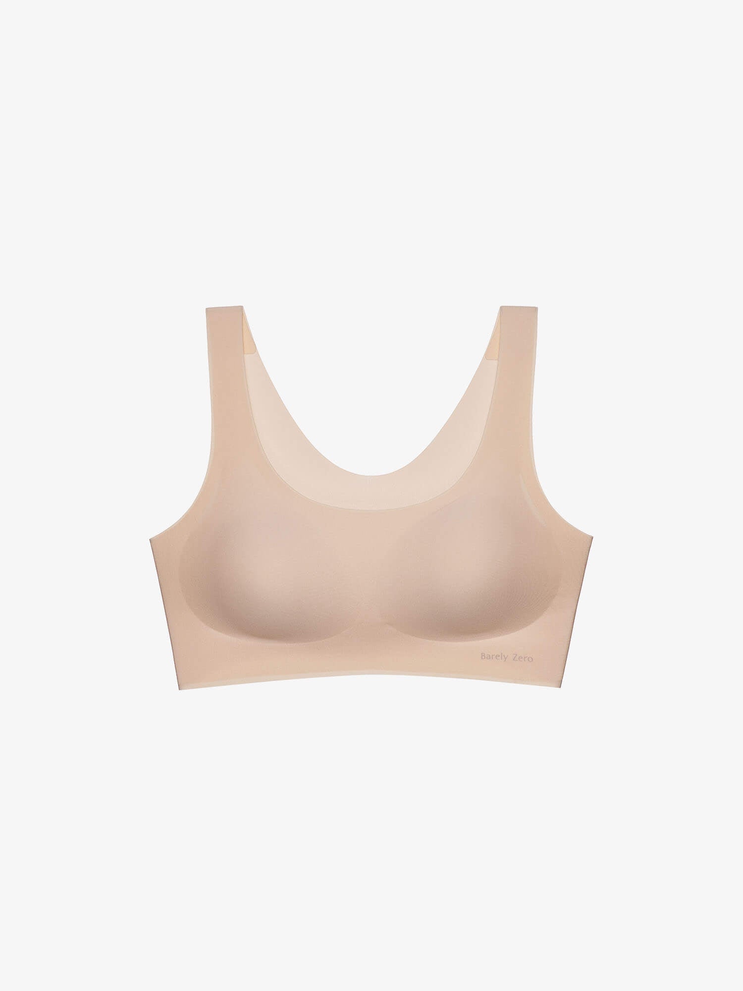 Beige bra on a white background