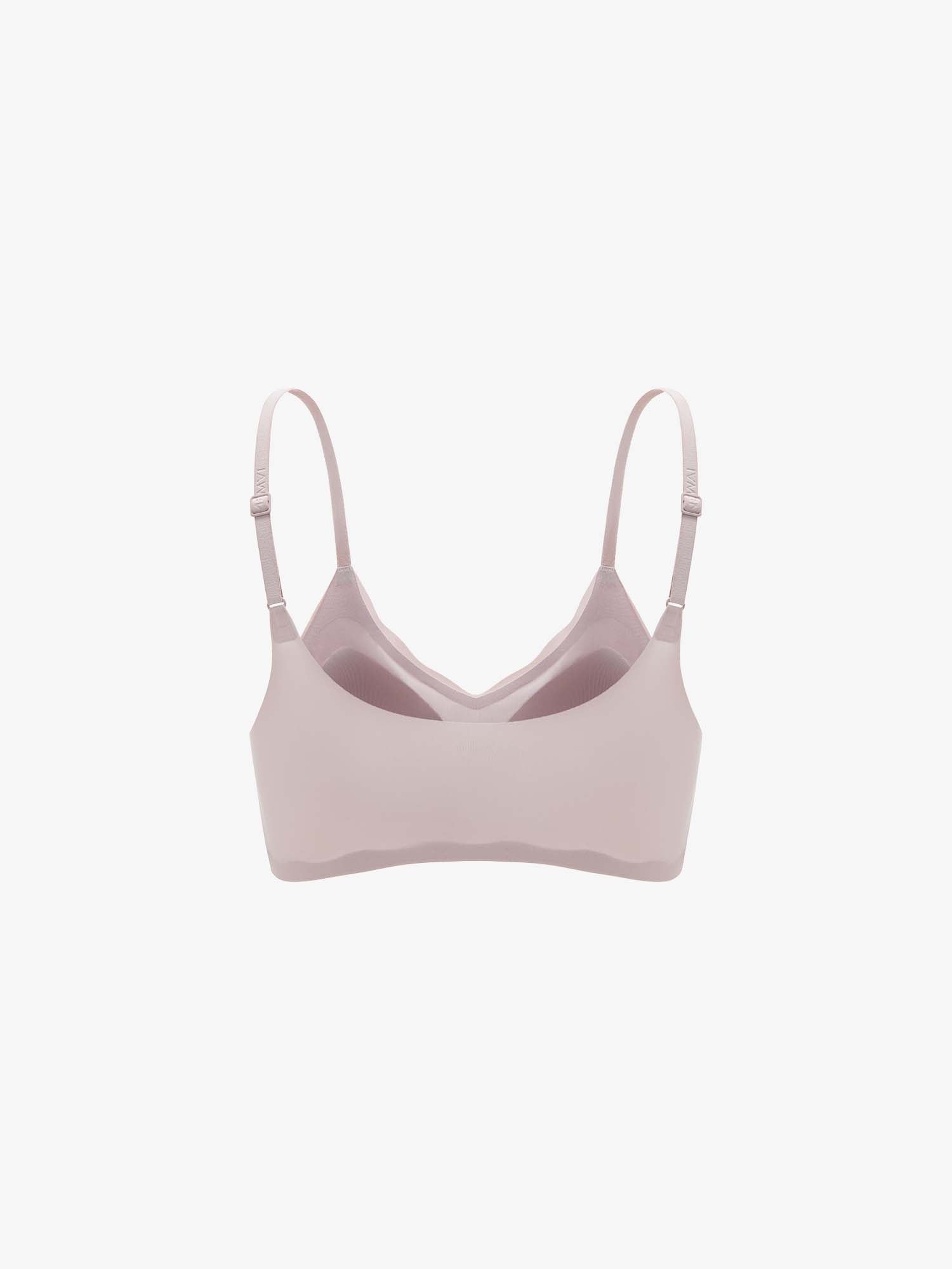 Light pink bra on a white background