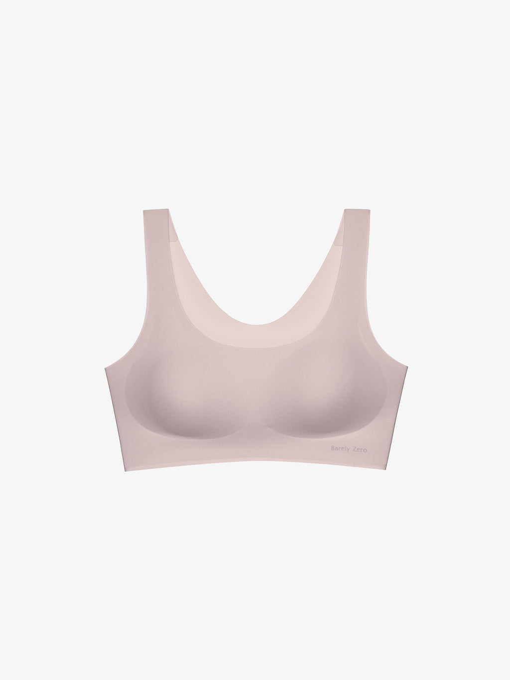 Light pink bralette on a white background