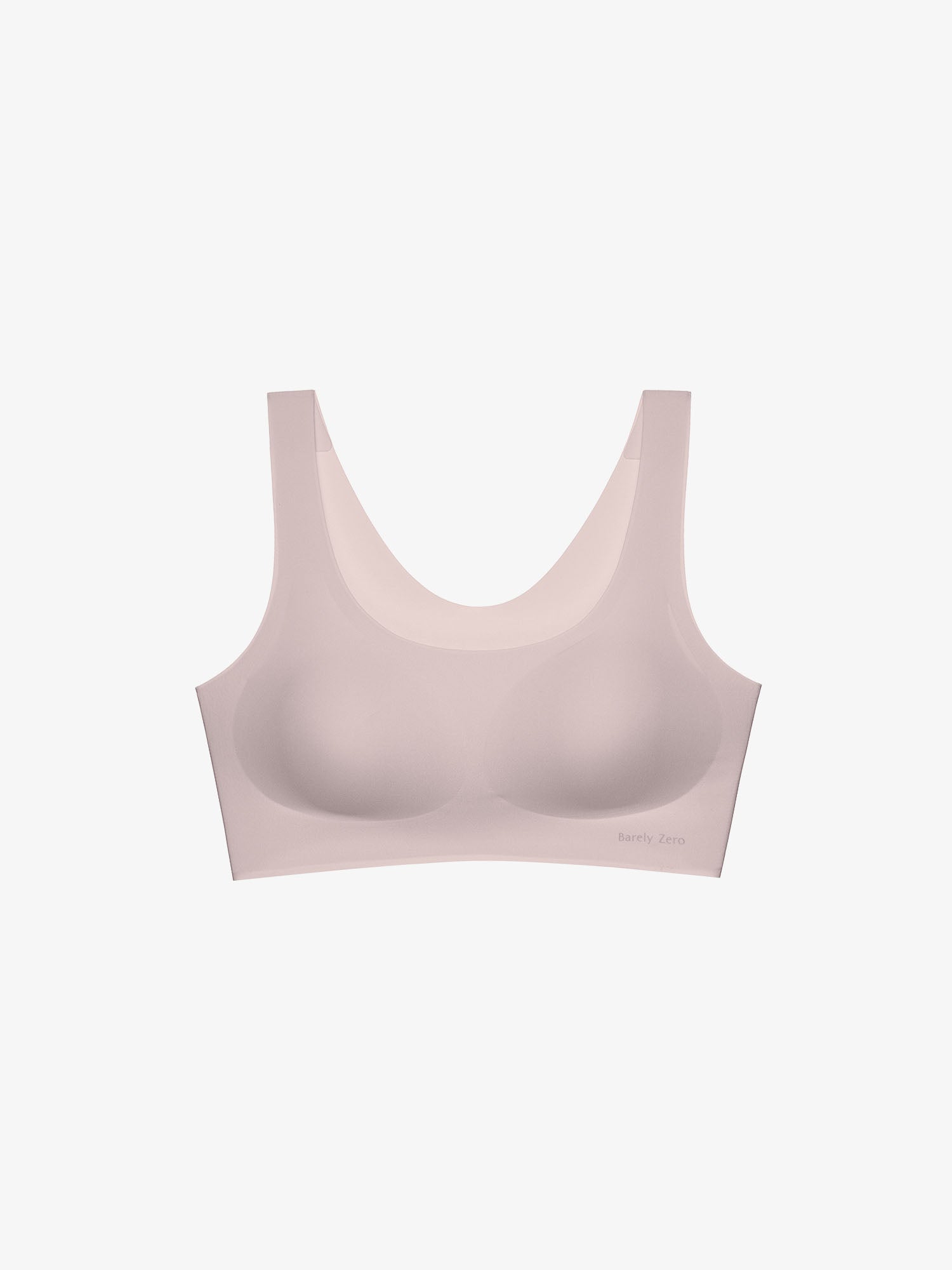 Light pink bralette on a white background