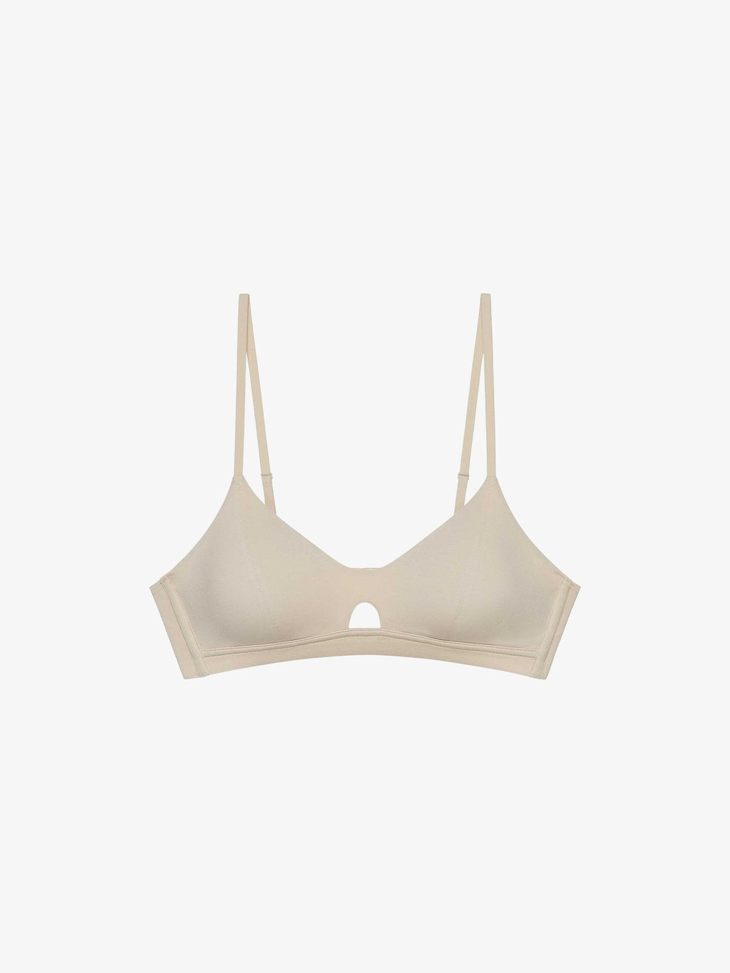 Beige bra on a white background