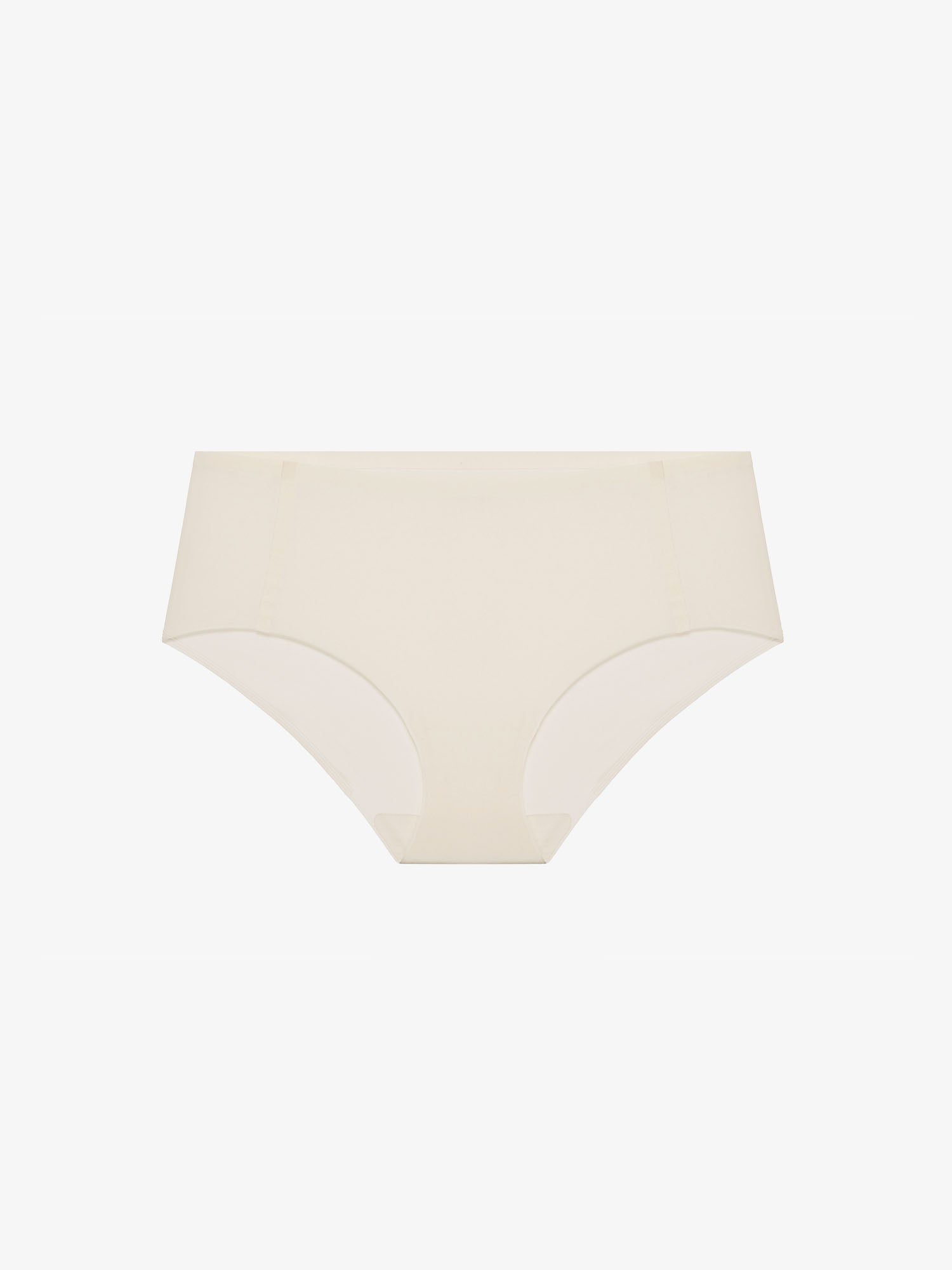 Flat lay of eggwhite color brief
