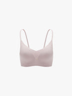 Flat lay of mauve bra