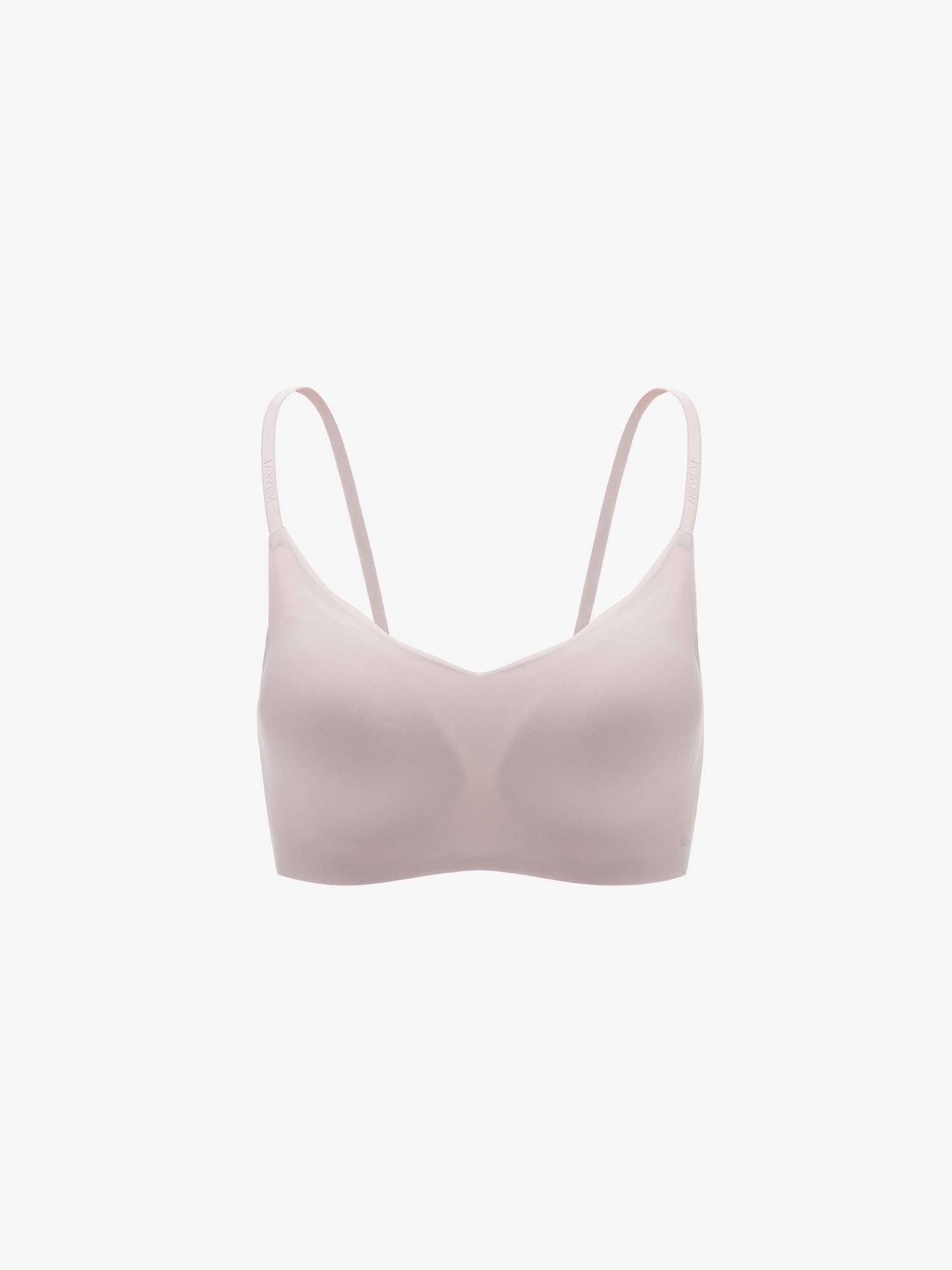 Flat lay of mauve bra