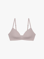 Flat lay of light mauve bra