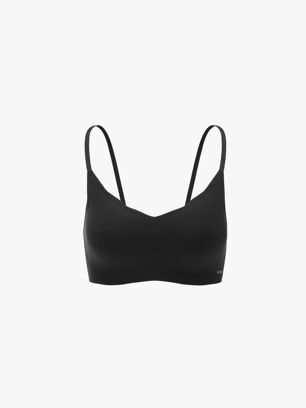 Flat lay of black bra
