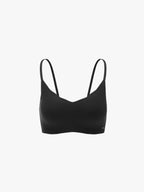 Flat lay of black bra
