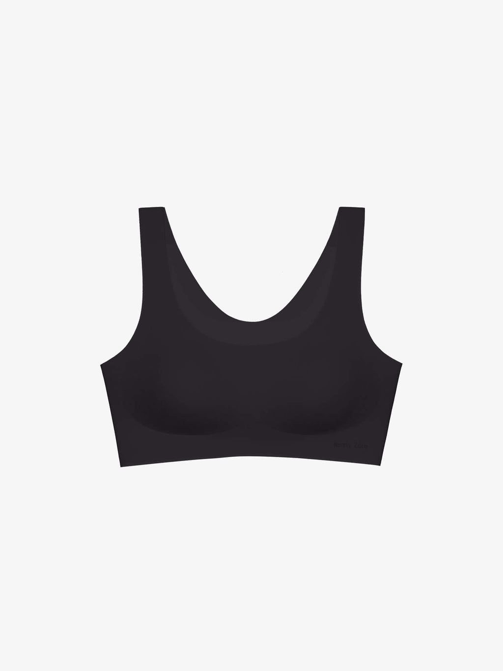 Black sports bra on a light gray background