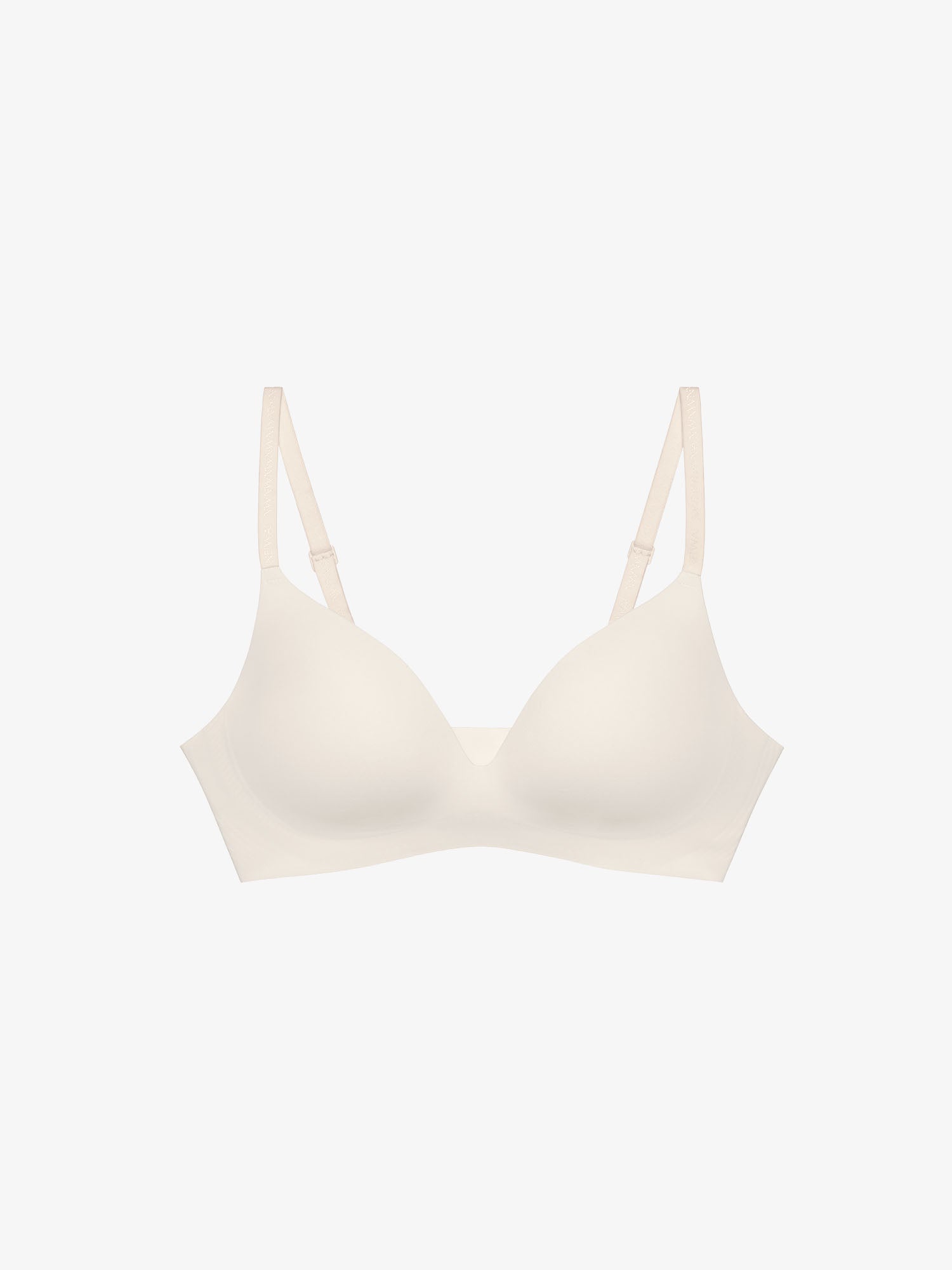 Flat lay of white bra.