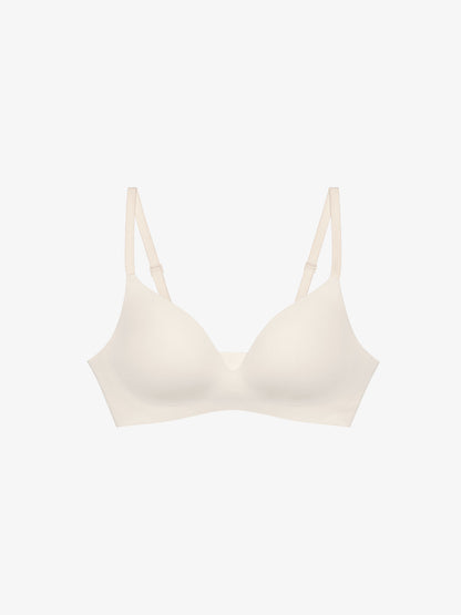 Flat lay of white bra.