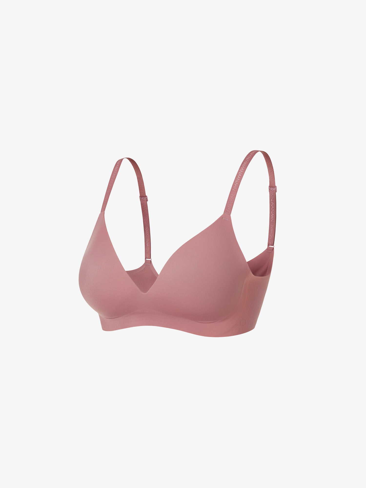 Flat lay of 3D view of pink bra.
