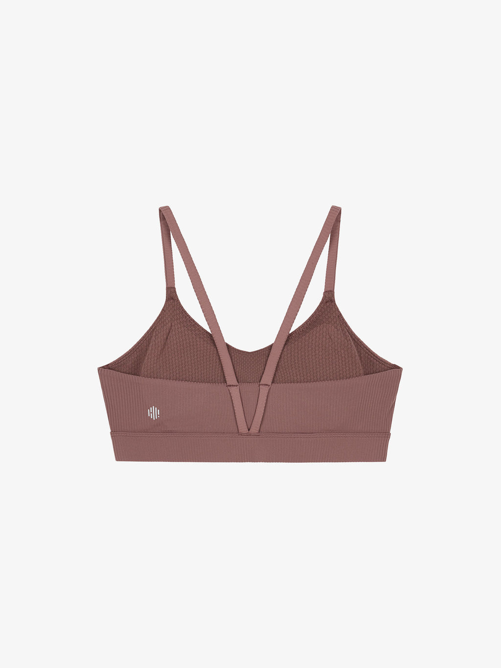 Flat lay of mauve sports bra 
