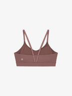 Flat lay of mauve sports bra 