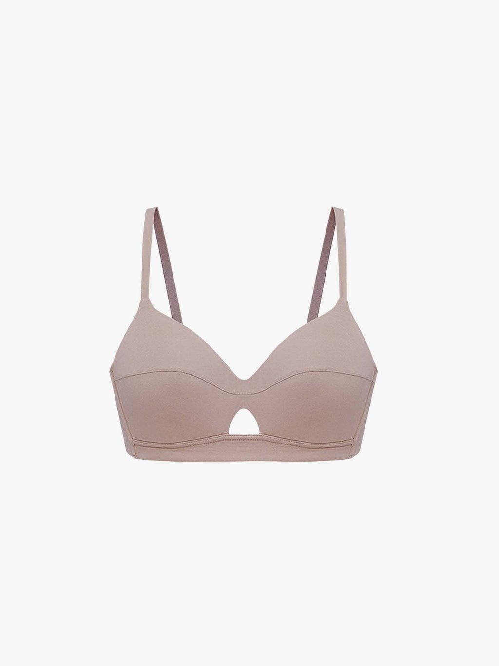 Beige bra on a light beige background. Nude Pink