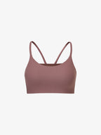 Flat lay of mauve sports bra 