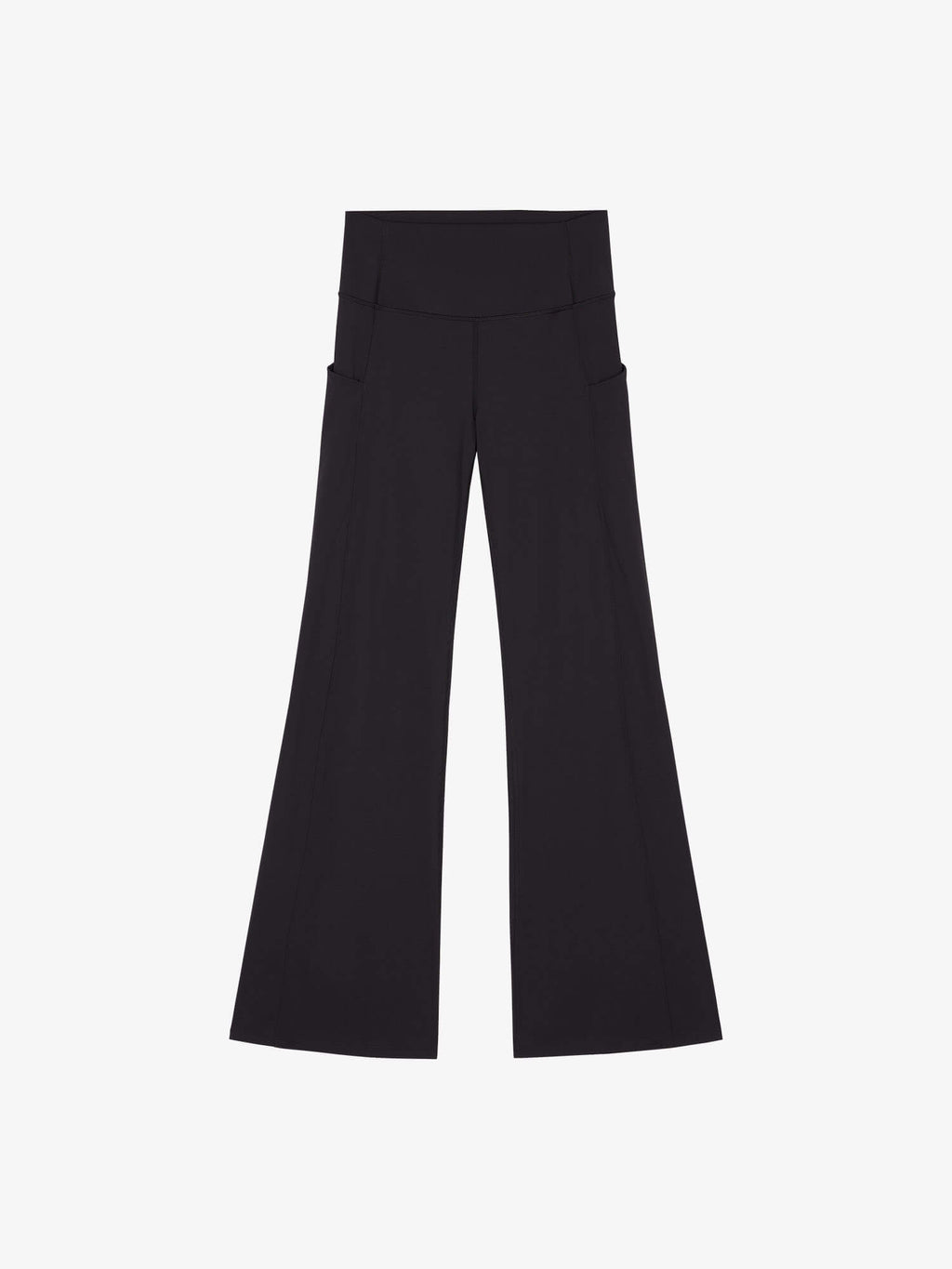 Flat lay of black wide-leg pants