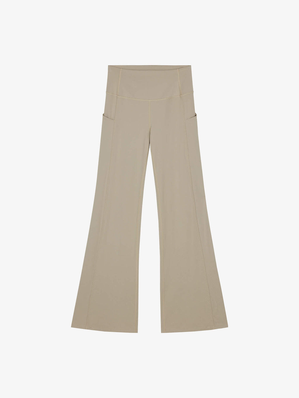 Flat lay of beige wide-leg pants