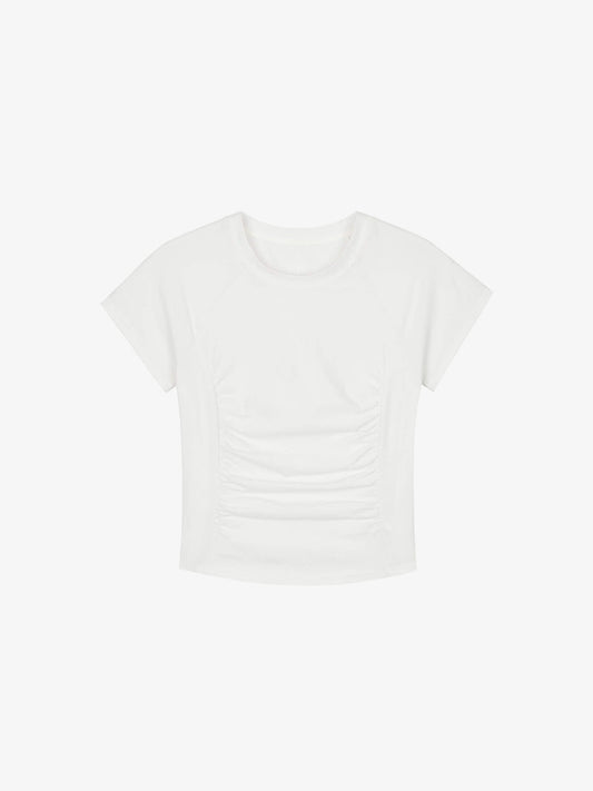 Flat lay of white dance tee 