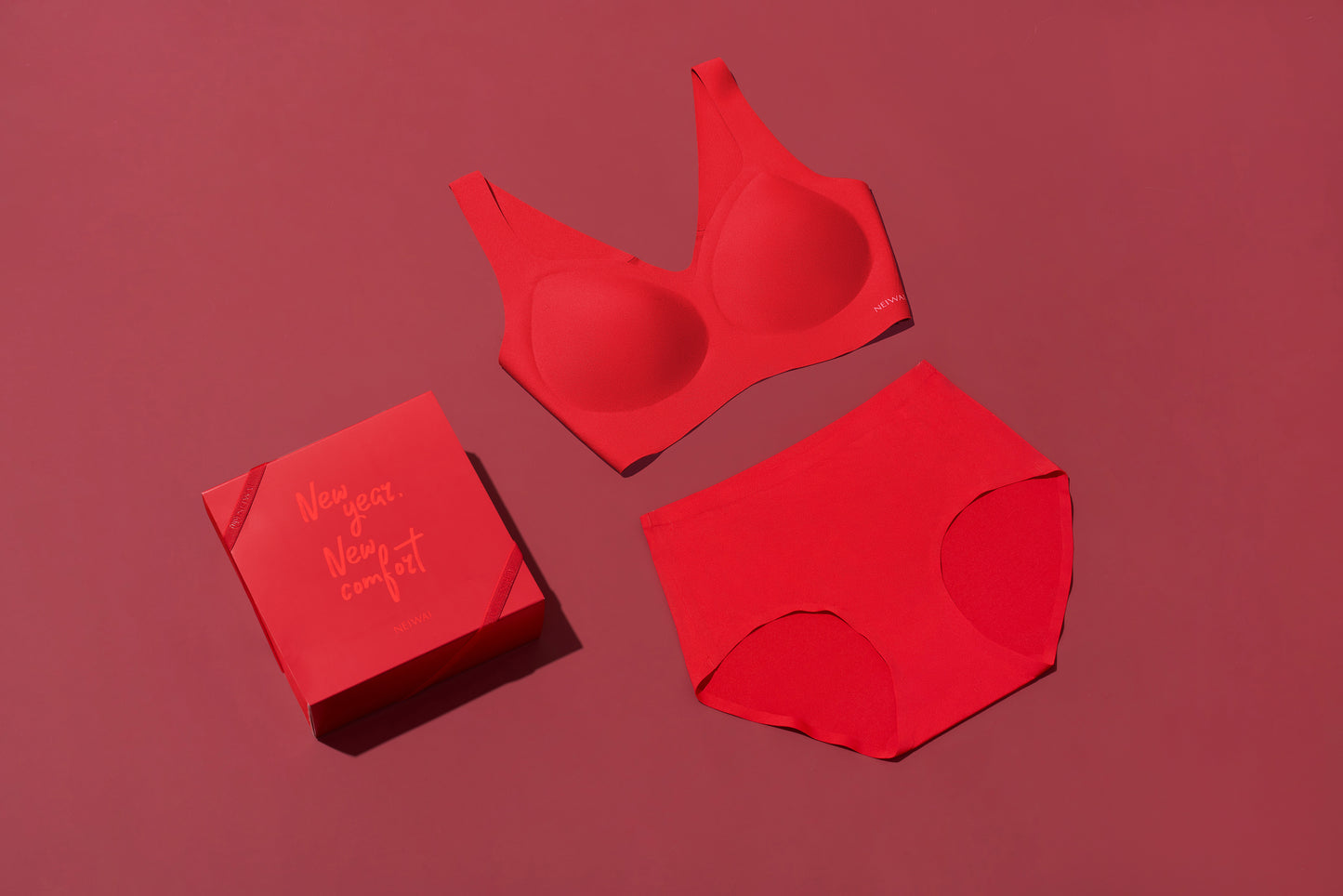 red bra brief and red gift box