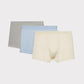 three pack of men's brief include grey blue and white colors