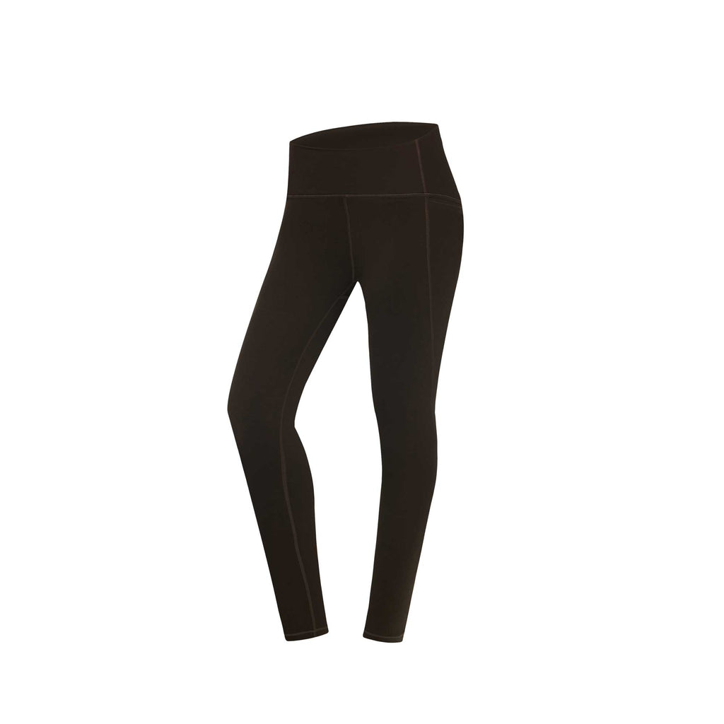 Flat lay of dark grey leggings