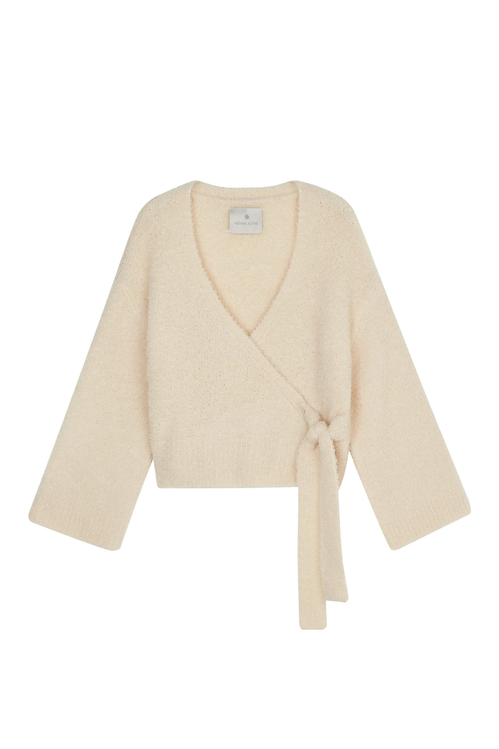 white wool cardigan