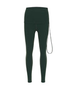 green drawstring leggings