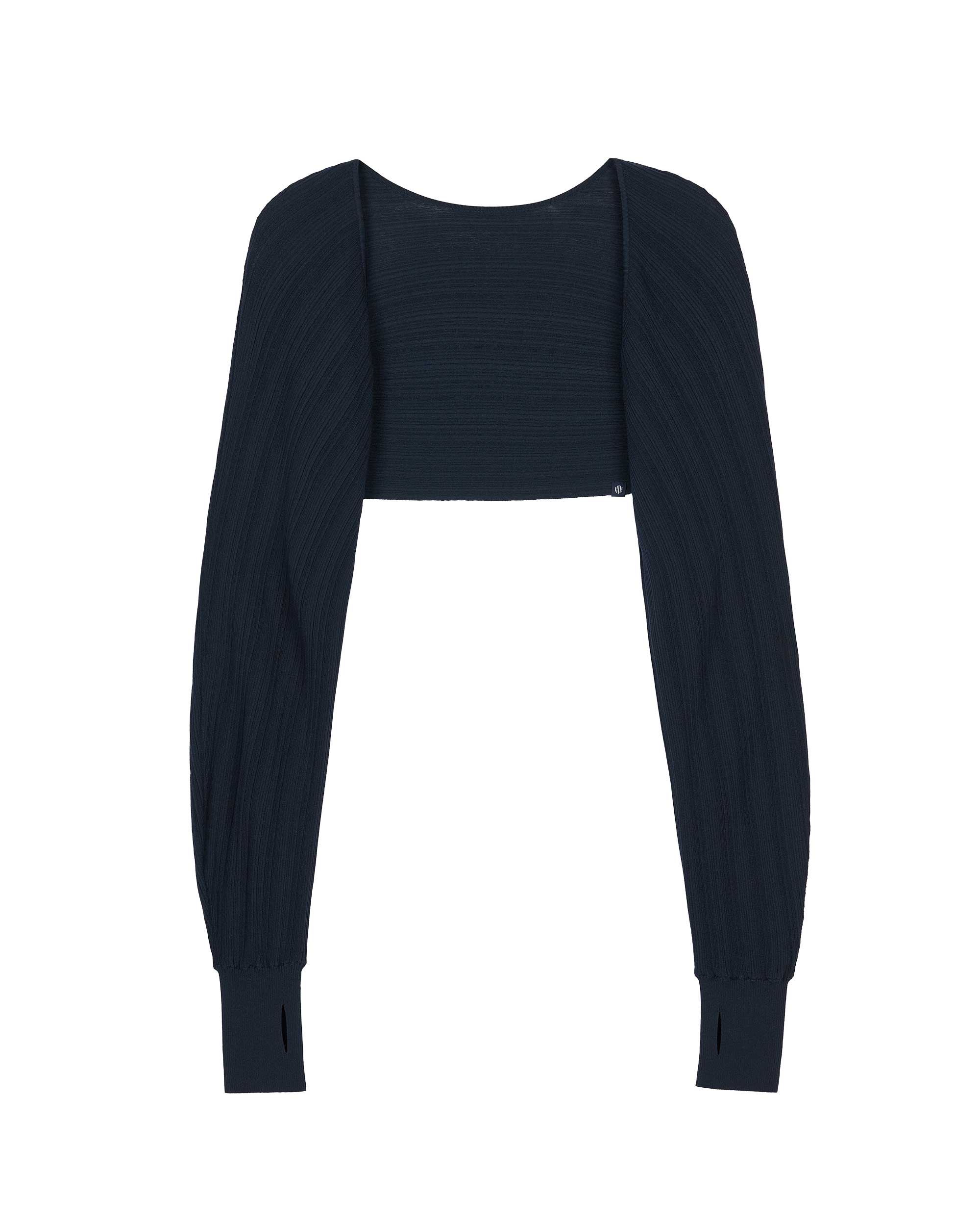 flat lay of black shrug