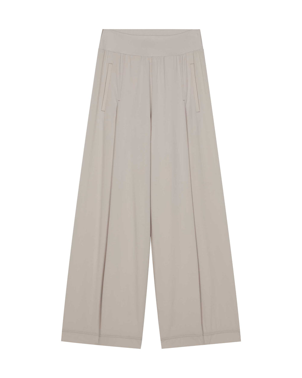 flat lay of light beige pants