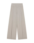 flat lay of light beige pants