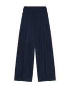 flat lay of navy pants